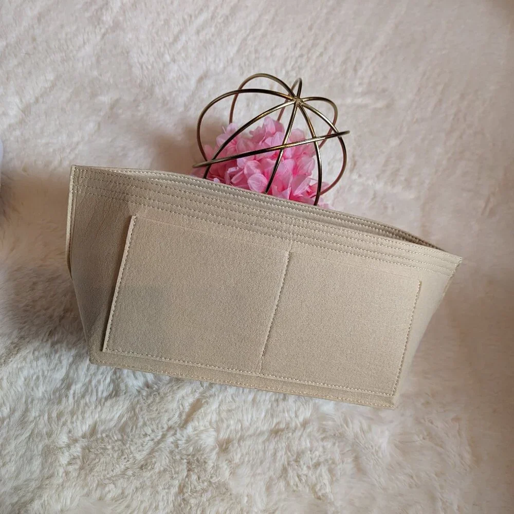 Liner for purse, bag, or tote, khaki, felt - Picture 3 of 4